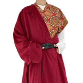 惜物国风 唐制汉服交领织金联珠对鸟天王狩猎纹锦唐半臂唐圆领袍