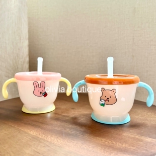 现货 宝宝吸管学饮杯儿童训练水杯便携喝奶杯 Richell利其尔合作款