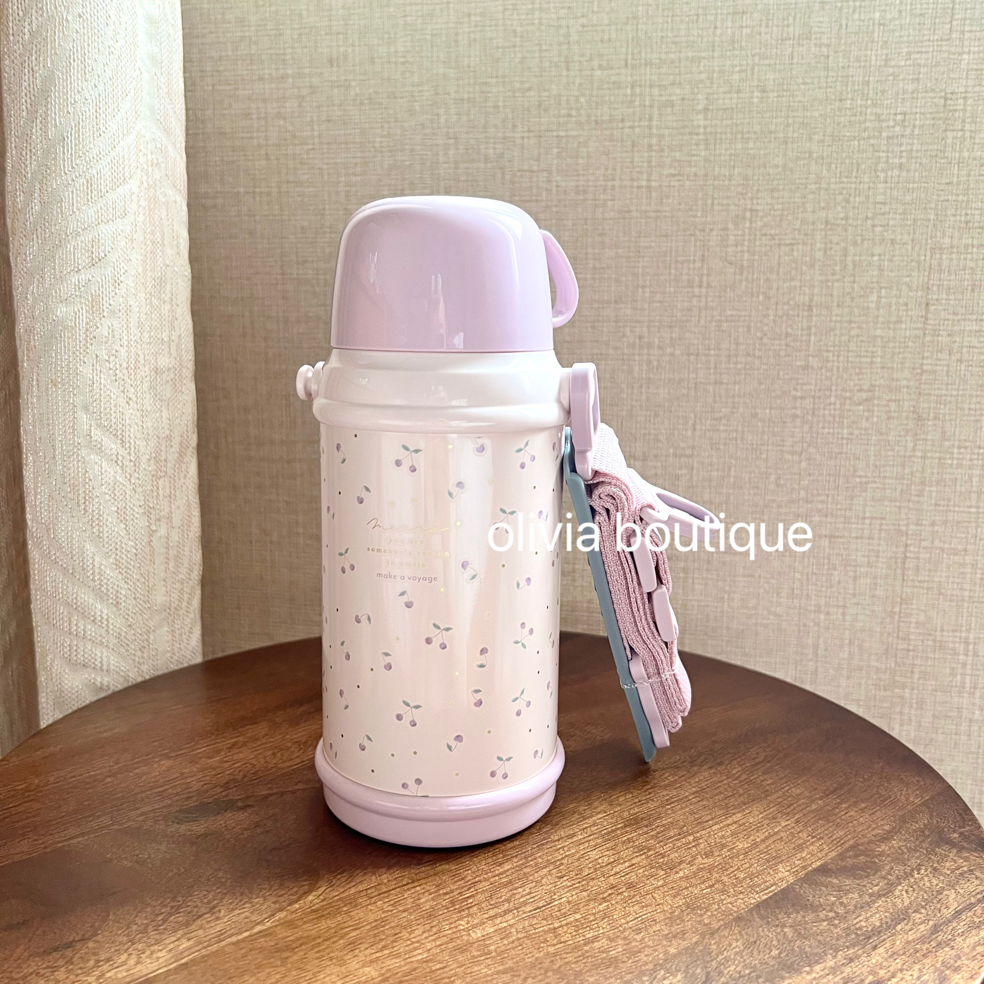 日本限定樱桃泰迪熊双盖保温杯