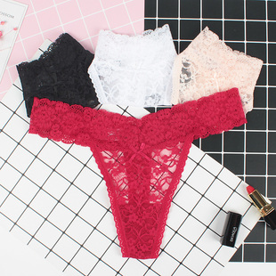 断码清货白色性感蕾丝半透明大码胖mm200斤加大码丁字裤女
