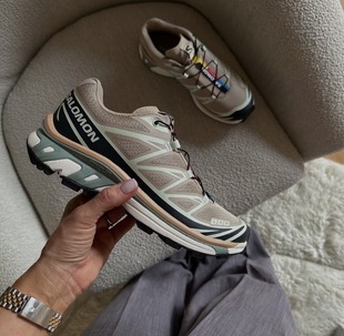 SALOMON XT6 萨洛蒙百搭户外登山徒步运动休闲鞋卡其黑