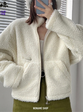 NIKE NSW 羊羔毛短版羊羔毛毛毛外套保暖外套 CU6640-238