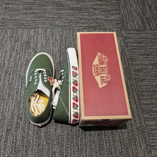 Vans Authentic 草莓 低帮 板鞋 男女同款 墨绿