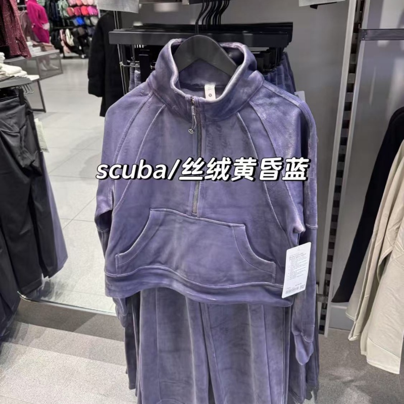 Scuba Oversized Funnel-Neck Half Zip Velvet丝绒卫衣春季百搭