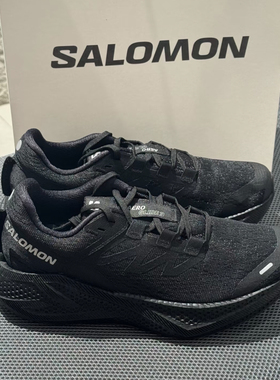 SALOMON萨洛蒙AERO GLIDE 3 低帮黑色全黑透气公路跑步鞋