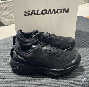 SALOMON萨洛蒙AERO GLIDE 3 低帮黑色全黑透气公路跑步鞋