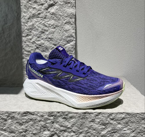 SALOMON萨洛蒙 AERO GLIDE 4 舒适贴合公路跑步鞋 女款 深蓝白