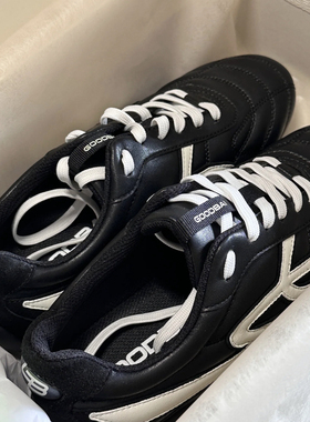 GOOD BAI合成革复古时尚流浪鞋防滑低帮生活休闲鞋黑色