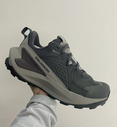 SALOMON萨洛蒙 Elixir GTX防水舒适耐磨低帮徒步鞋女款燧石灰