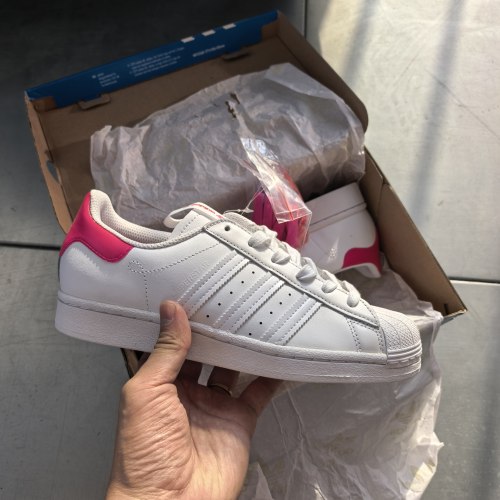 清仓adidas originals Superstar系列香港低帮 板鞋 男女同款白红