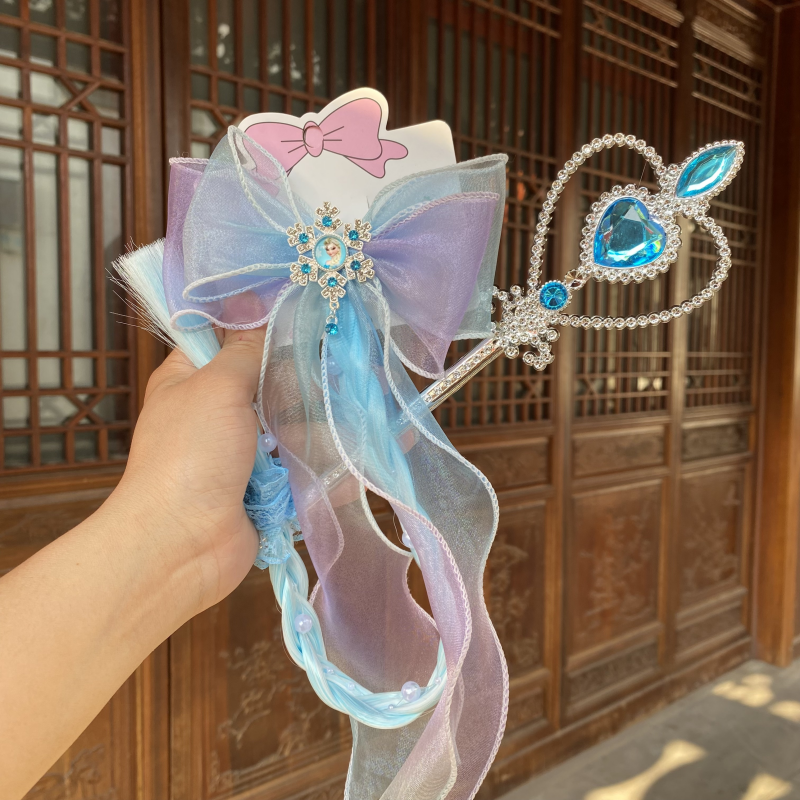 儿童冰雪奇缘艾莎假发辫飘带发夹
