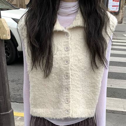 六1213韩国正品flily-3133 马甲区新款风格直邮修身甜美端庄秋冬