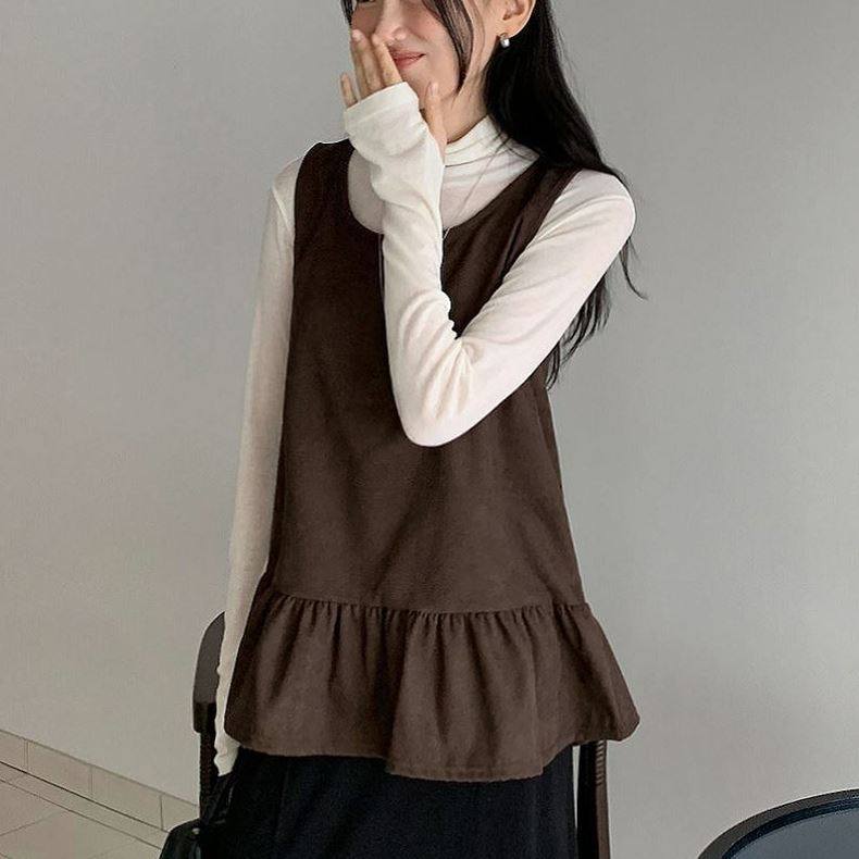 六1213韩国正品alit-tle-b--18548 背心区修身甜美端庄秋冬大气