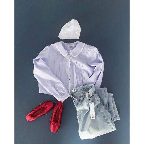 九0322韩国东大门衬衫-区LIVEAID-8753284瑞丽春季舒适通勤独特