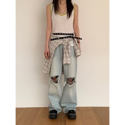 九0325韩国东大门运动牛仔裤区VAARA-8481522休闲潮流直邮洋气