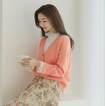 三0121韩国官网v领淑女简约毛针织衫 Justone-t76127区
