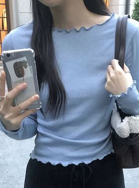 六1213韩国正品11099 T恤区秋季高端通勤新潮纯色别致正品炸街