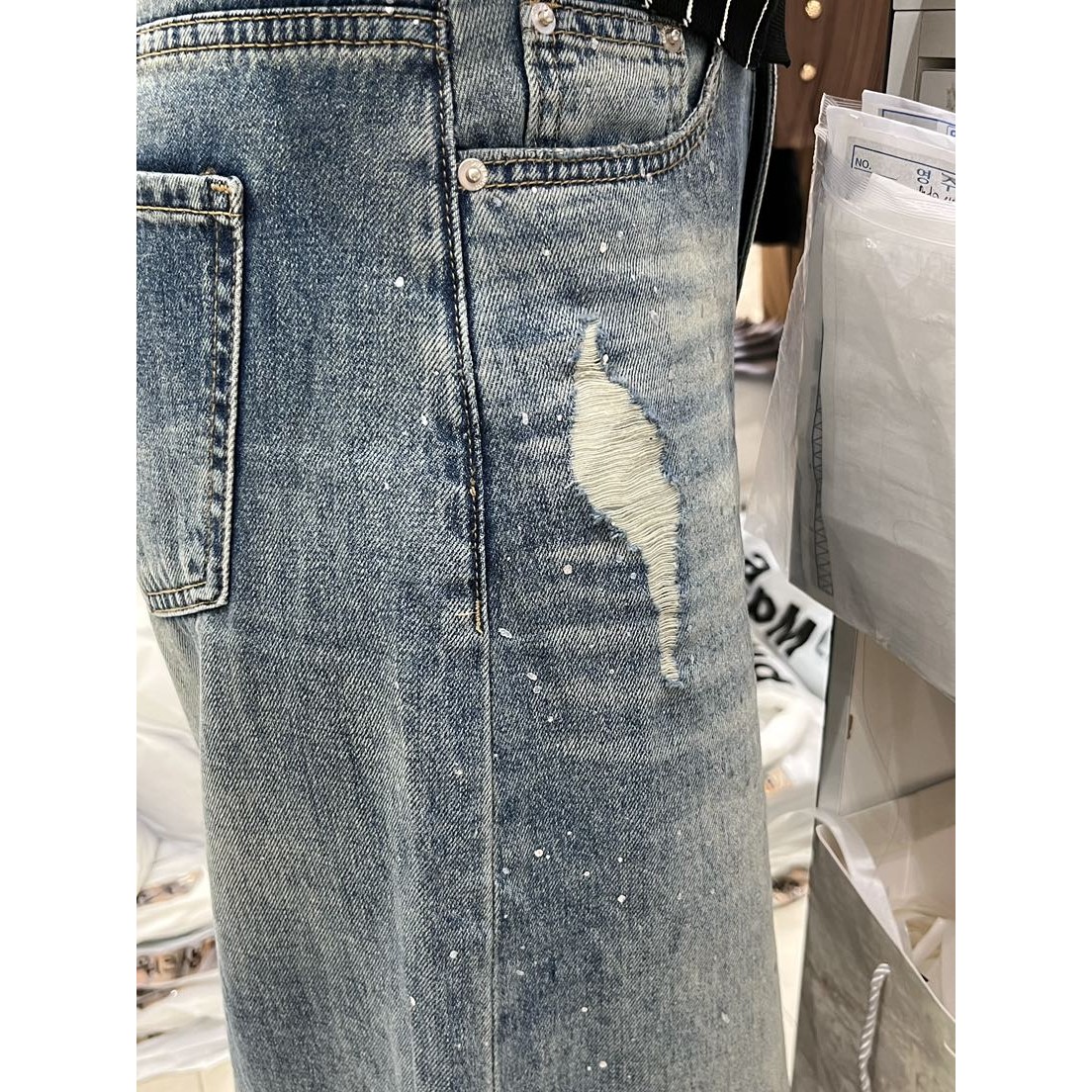 八0621韩国东大门运动牛仔裤区4301757原宿正品档口夏款学院新款