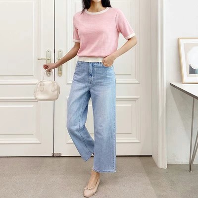 九0413韩国东大门运动牛仔裤区Vanilla-J-8498339复古春夏修身