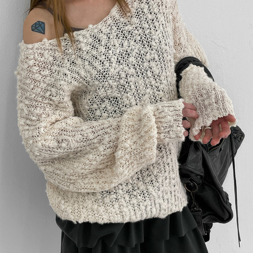 三1220韩国官网Blackup-t38191区女针织衫新潮秋季简约通勤炸街