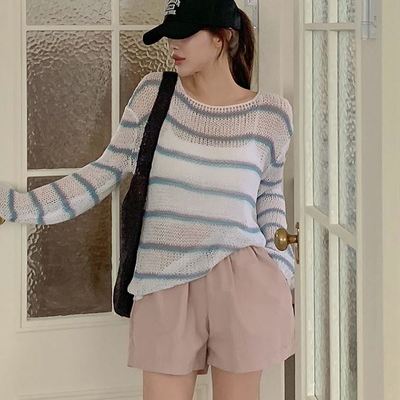 六0821韩国正品h-you--13488 针织衫区夏款时尚新款独特直邮知性