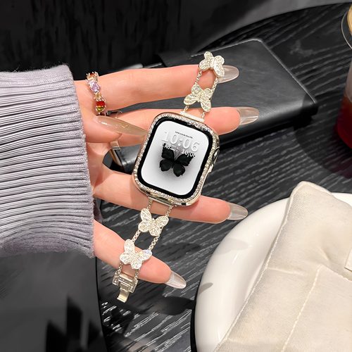 蝴蝶镶钻链式表带8适用于iwatch