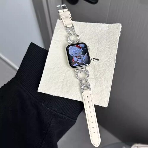 适用红米watch小猫皮质手表带