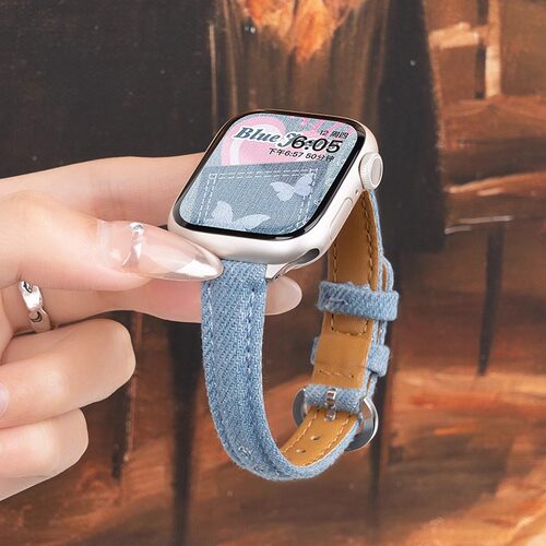 适用iwatch10表带夏季S9细牛仔
