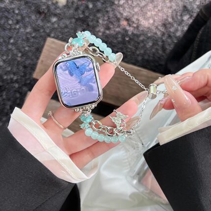 星月猫眼石适用iwatch8苹果手表表带applewatchs9高级串珠S10表带