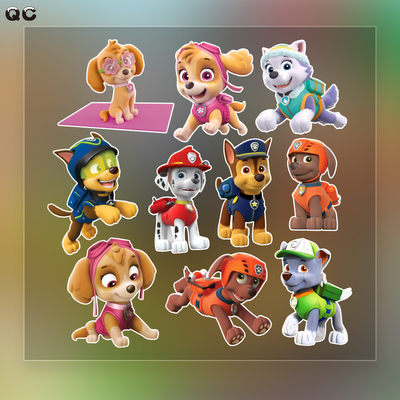 动漫卡通可爱汪汪队电动车装饰贴纸贴膜阿奇毛毛贴雅迪划痕贴防水