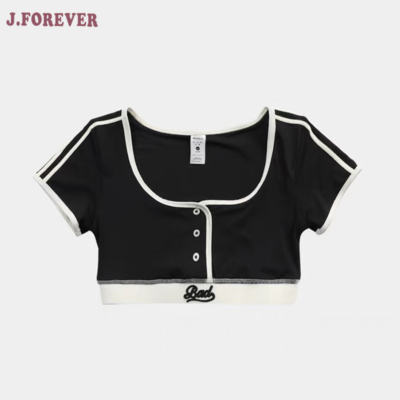 潮牌短款辣妹运动跳舞短袖T恤