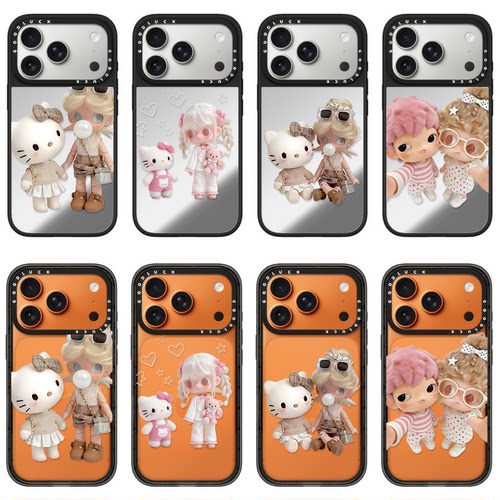 C家ASETi华强北嘎子姐Kitty坐着适用iPhone苹果17promax手机壳16pro/14plus/16plus补妆镜子14promax亚克力14