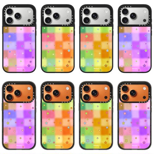 C家ASETi适用iPhone苹果18promax手机壳18pro/16promax/17promax彩虹方格星光18可爱13promax磁吸Air简约女