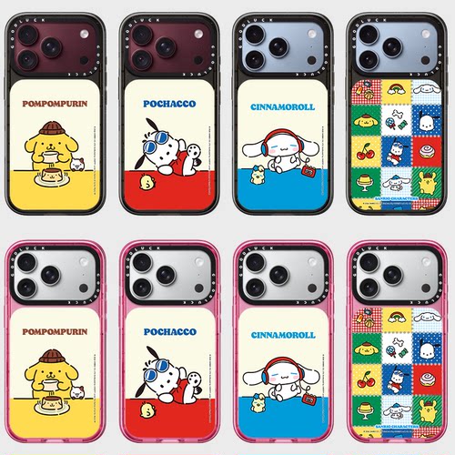 C家ASETi勃艮第酒红适用iPhone苹果18promax手机壳17pro/18pro/17promax布丁狗倒布丁时尚tpu保护套补妆镜子