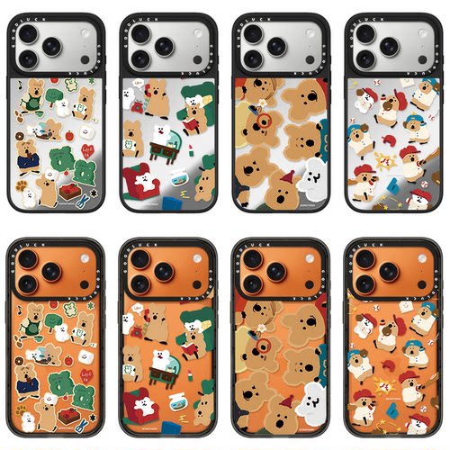 C家ASETi华强北适用iPhone苹果18promax手机壳15promax/16promax/17promax柿子熊棉花糖贴纸13promax亚克力女