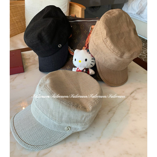 F PROJECT【帽子天才】显头型好看的纯色/条纹亚麻报童帽