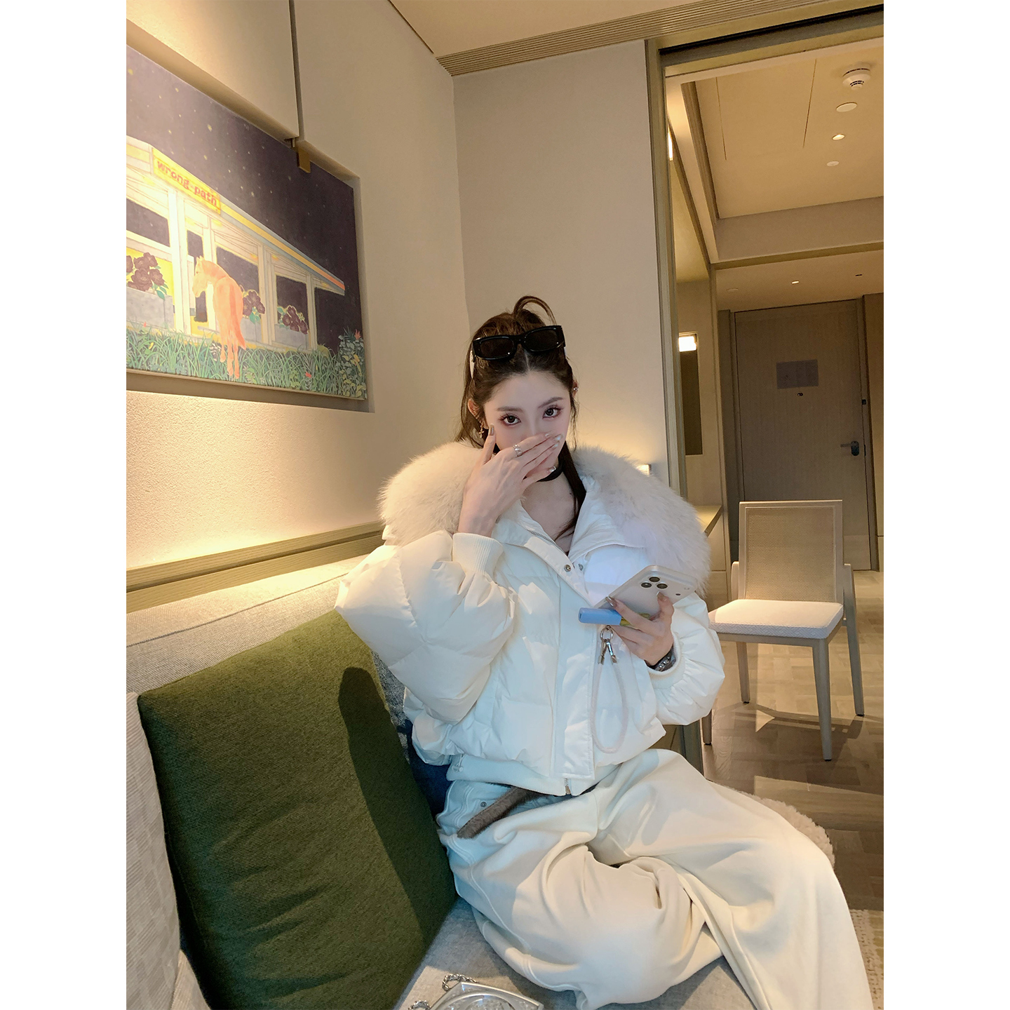 12.8/20点【Toasty冬令时】毛毛领90白鸭绒短款羽绒服女加厚外套