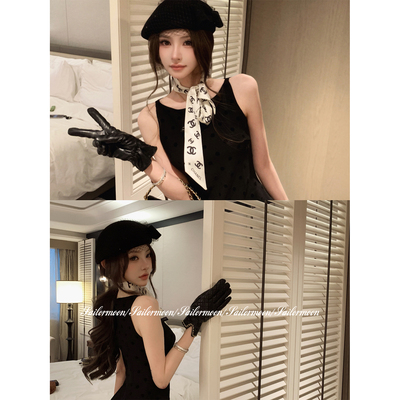 F PROJECT【coco小姐】法式波点连衣裙女设计感修身显瘦背心短裙