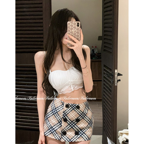 F PROJECT【美貌暴击】法式蕾丝缎面蕾丝抹胸美背内衣女