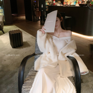 翻领气质大衣舒适保暖环保皮草外套冬季 悉尼晨光 女 PROJECT