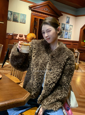 F PROJECT【双面泰迪】环保仿托卡半卷羊毛皮草皮毛一体两穿外套