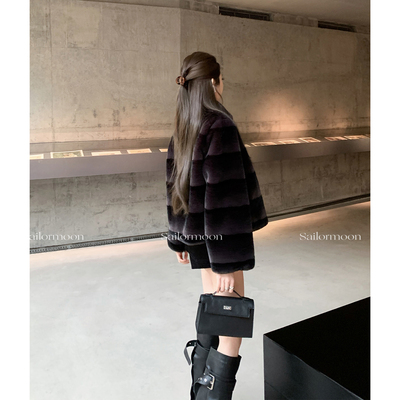 F PROJECT【曼哈顿新贵】贵感龙猫环保皮草立领韩系仿水貂绒外套