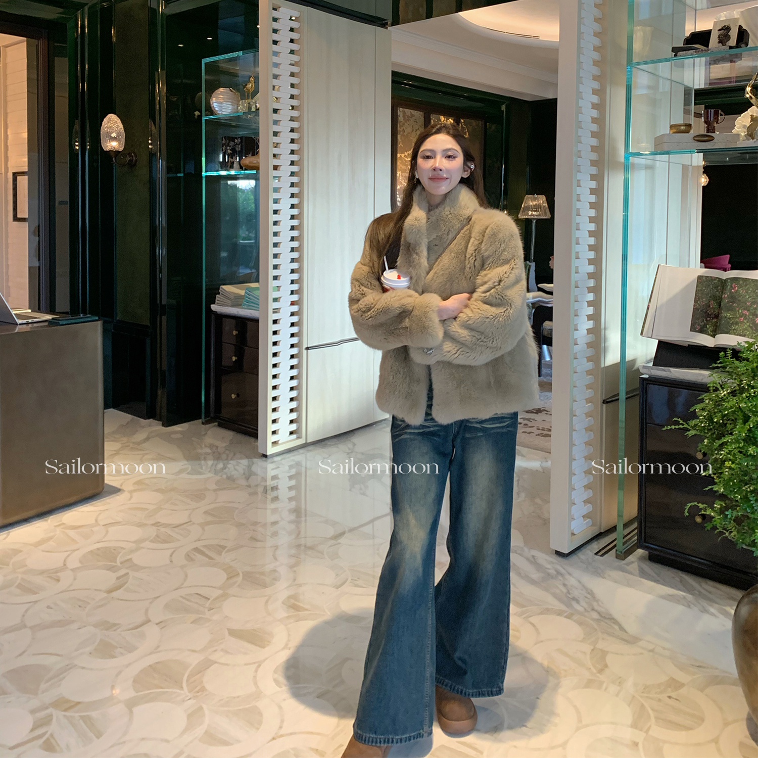 11.22/20点【德拉旧街区】重工水洗刺绣vtg直筒加绒牛仔阔腿长裤