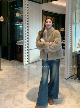 F PROJECT【德拉旧街区】重工水洗刺绣vtg直筒加绒牛仔阔腿长裤