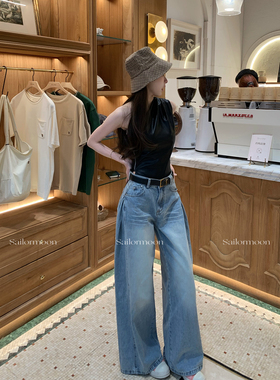 F PROJECT【常青神裤】阔腿牛仔裤女夏季2025新品通勤百搭长裤