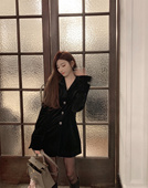 PROJECT 百搭西装 黑天鹅 丝绒西装 时尚 派对女王 外套女春季 裙