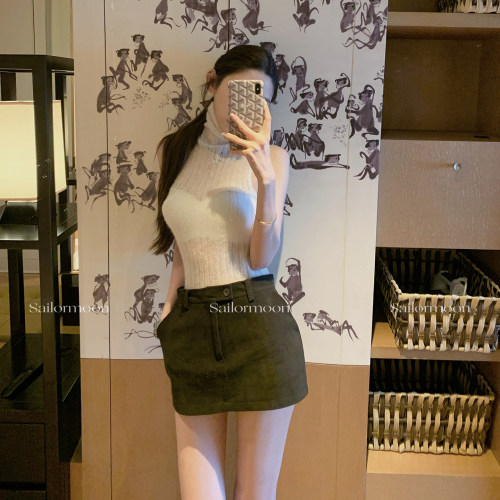 F PROJECT【天赋长腿】麂皮绒低腰复古显瘦半身包臀裙秋冬百搭