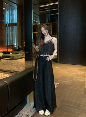 F PROJECT 裤脚开叉直筒休闲裤女夏季2024新款显瘦百搭凉凉裤