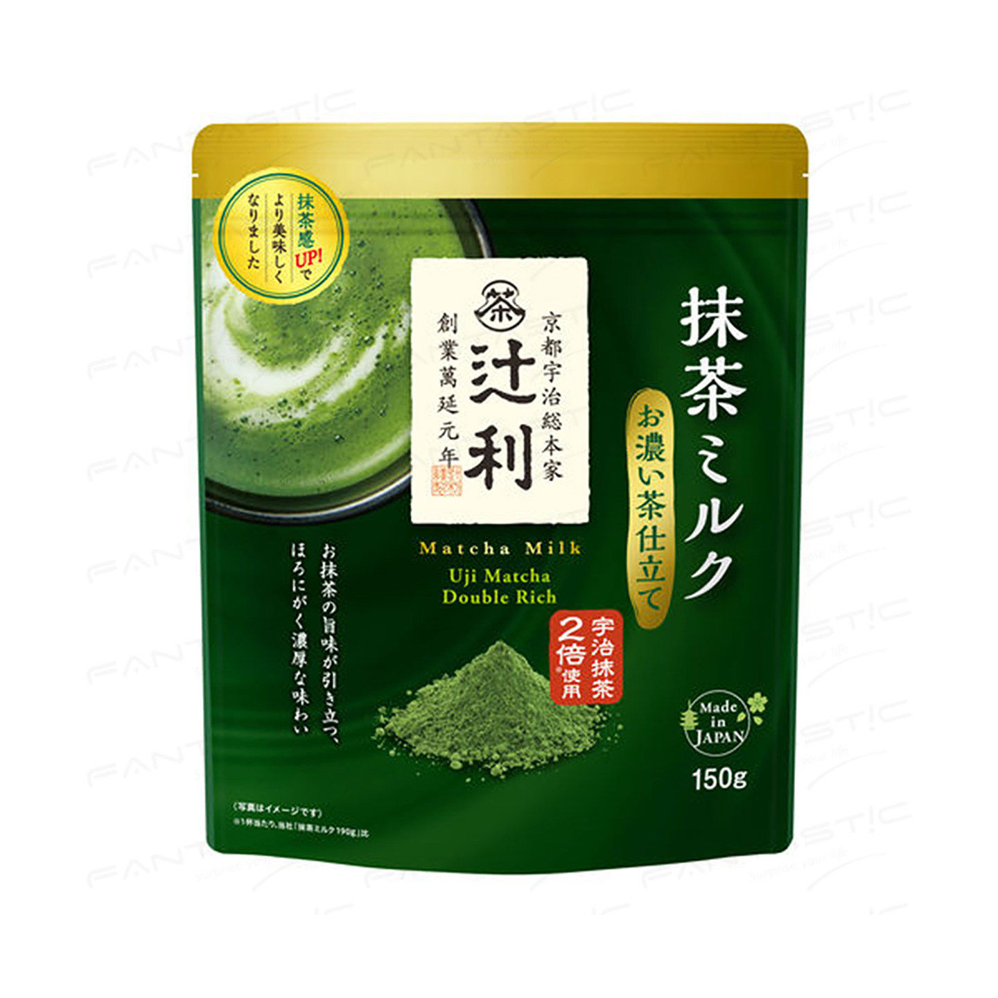 包邮日本片冈辻利 浓厚宇治抹茶牛奶粉150g 密封袋装深度烘焙微甘