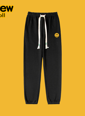 drew DOLL春秋新款笑脸长裤子男女情侣同款高街潮牌休闲裤卫裤潮